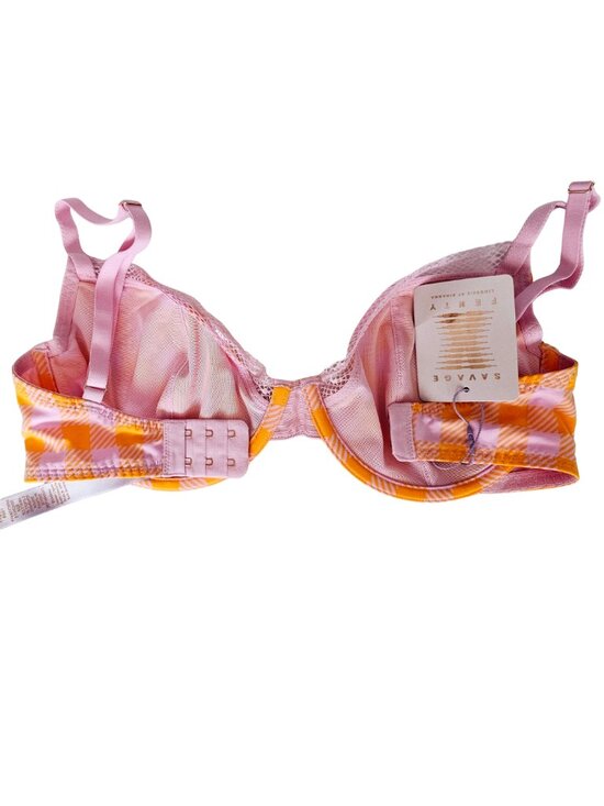 😍 NWT 😍 Savage x Fenty Gingham Remix Unlined Plunge Bra, Size 32DDD - Picture 4 of 6